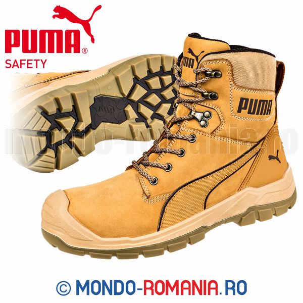 Bocanci de protectie din piele Nubuck PUMA S3 CONQUEST WHEAT 